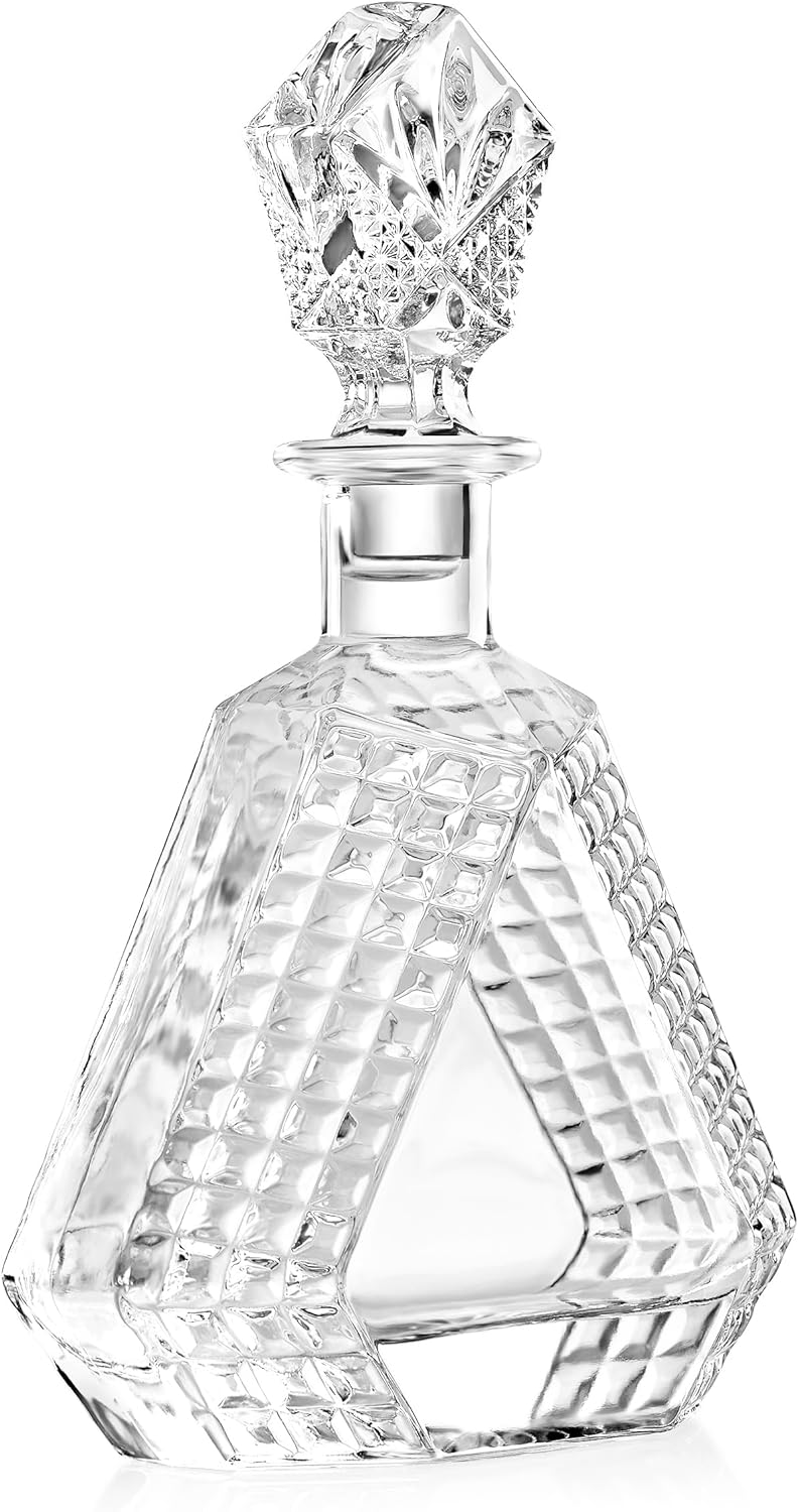 Makerflo Triangle Shape Glass Whiskey Decanter - 680 ml