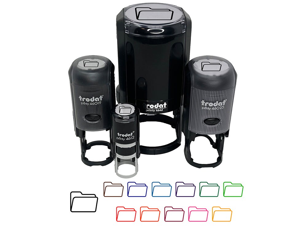 Open Empty Folder Icon Self-Inking Rubber Stamp for Stamping Crafting Planners