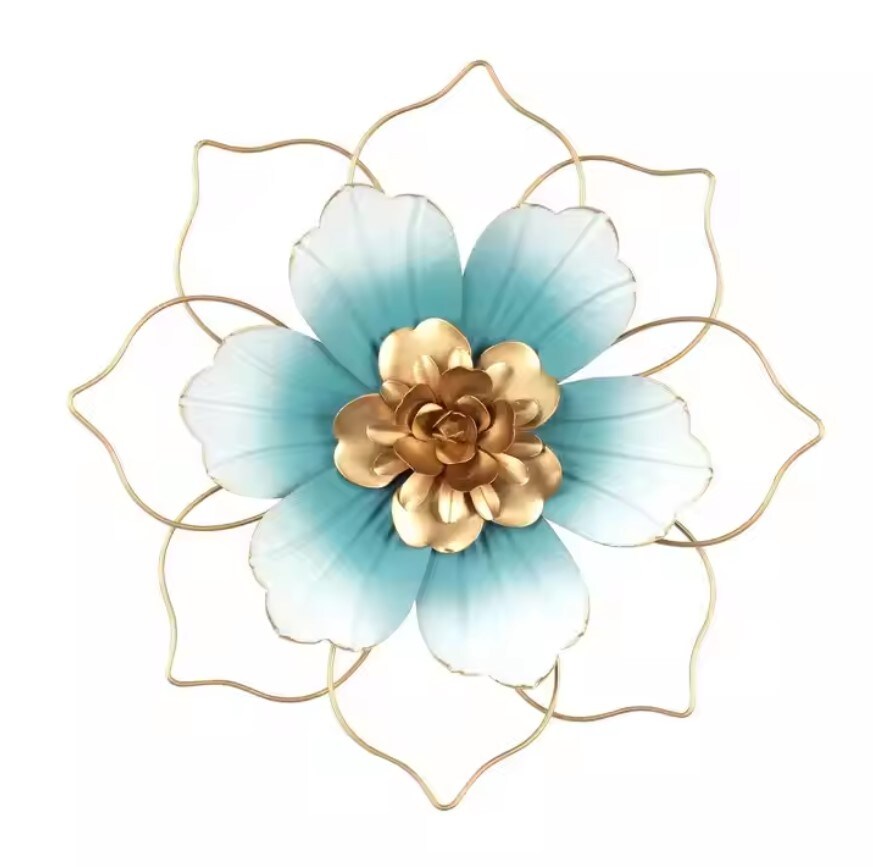 Metal Flower Wall Decor 12-Inch Floral Wall Art for Home Indoor Outdoor