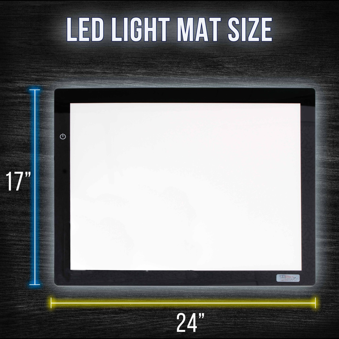 32.5&#x22; Extra Large (A2) 17&#x22;x24&#x22; LED Lightbox Board Ultra-Thin 3/8&#x22; Light Box Pad, Dimmable LED with Measuring Overlay Grid &#x26; Circle Template/Protractor