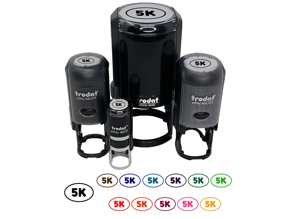 5k Euro Oval Race Running Runner Self-Inking Rubber Stamp Ink Stamper for Stamping Crafting Planners