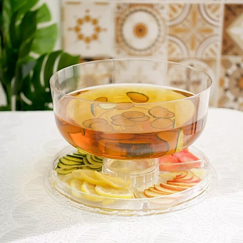 12&#x22; Clear Acrylic Cake Stand 6 in 1 Multifunctional Serving Platter Wedding Home