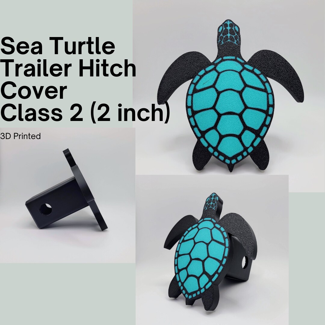 Sea Turtle Trailer Hitch Cover Cap. Fits 2 inch x 2 inch receiver ...