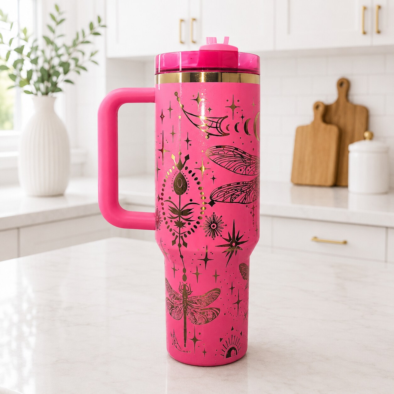 Authentic Stanley Pink Parade 40oz Quencher | Laser Engraved
