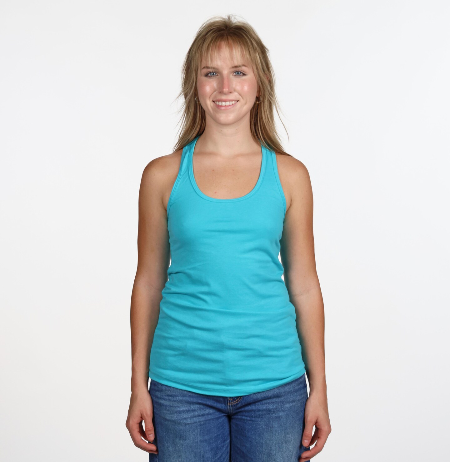 Next Level N1533 Women's Ideal Racerback Tank, Color: Tahiti Blue