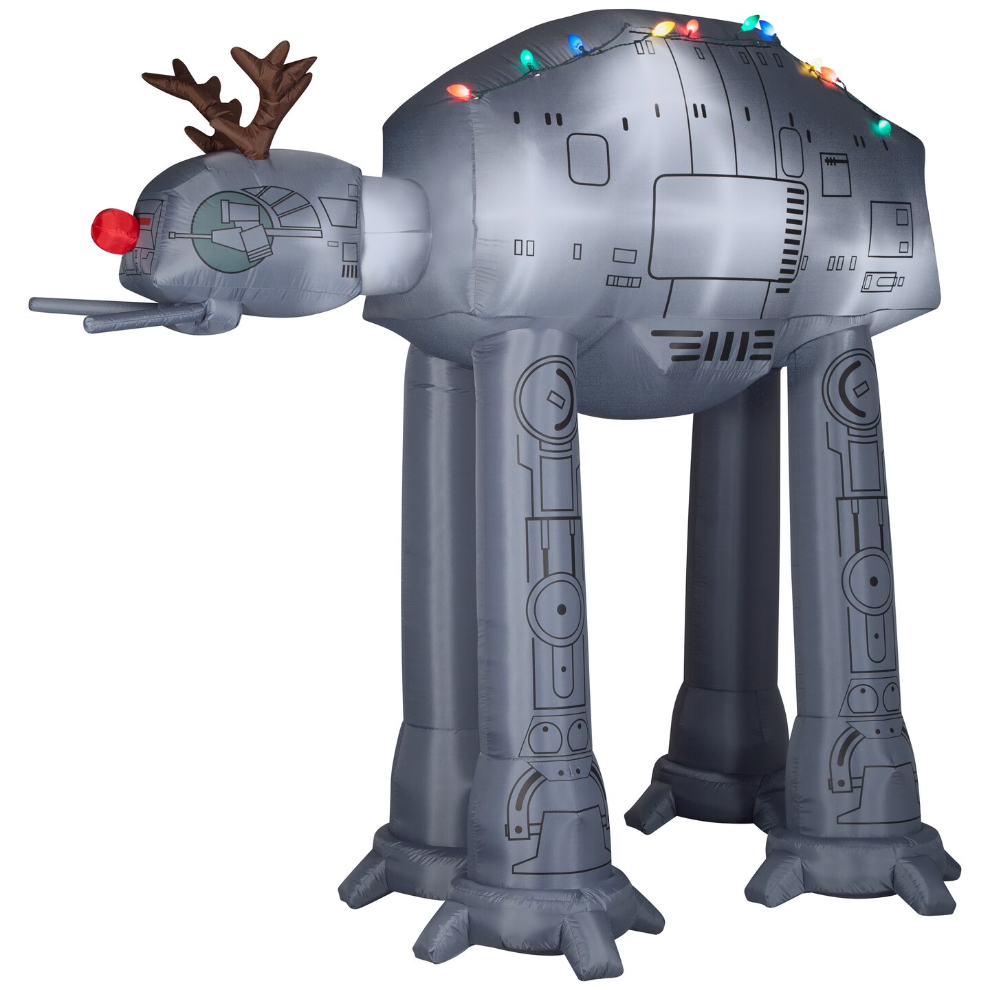 8.5' Gemmy Airblown Inflatable Christmas Star Wars AT-AT w/ Reindeer Antlers and Light String Yard Decoration 118440