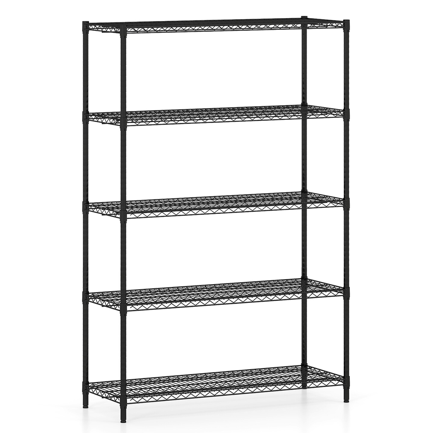 Heavy Duty Adjustable Metal Shelving 5-Tier Storage Rack 4000 lbs Black