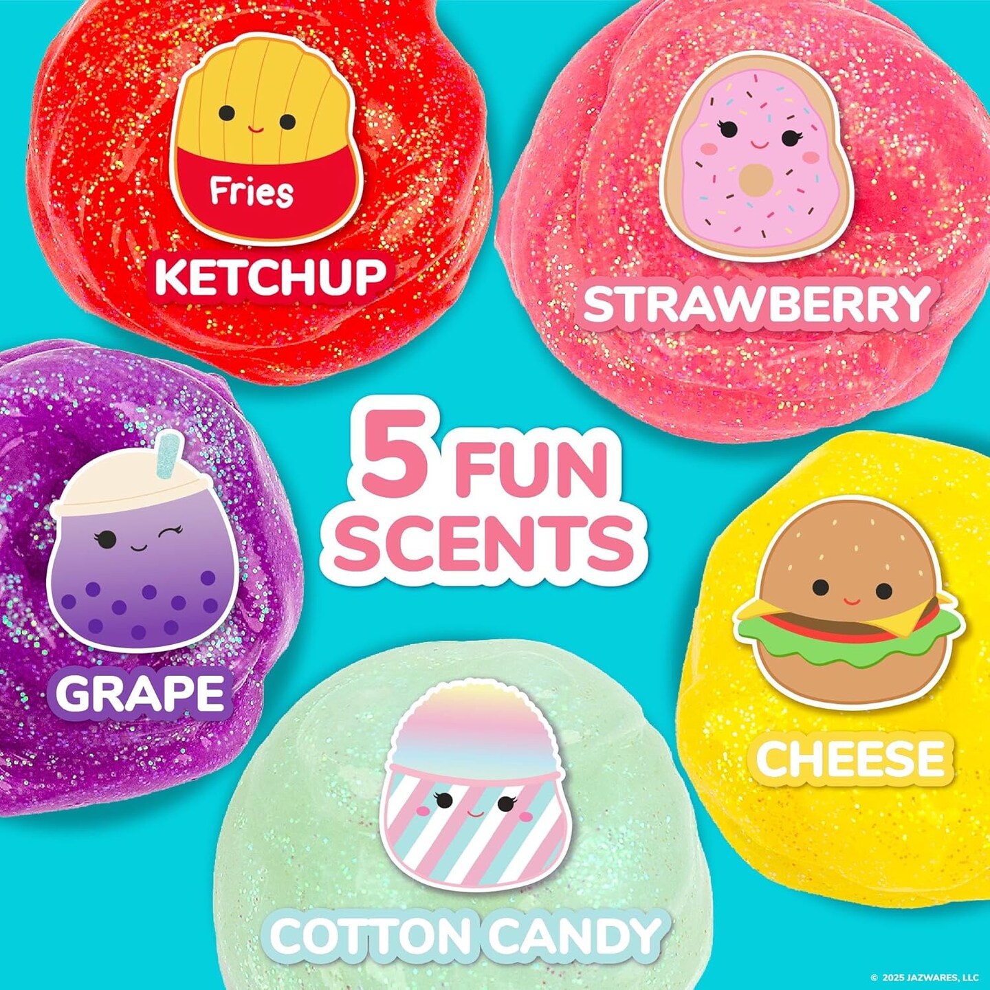 Original Squishmallows Ultimate Compounds 25-Pack – Scented Glitter Slimes & Mini Squishmallows, Fun Slime Party Favors for Kids, Bulk Slime for Goodie Bags, Birthday Gifts & Classroom Prizes