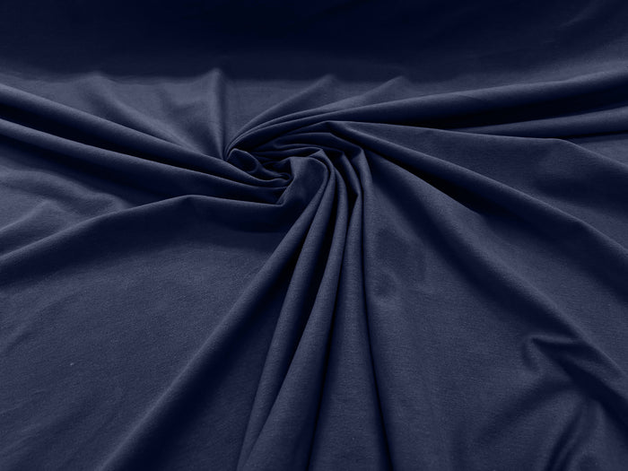 1 Yard Rich Dark Denim Knit Fabric Cotton Spandex Comfortable, Stretchy Jersey 60" Width
