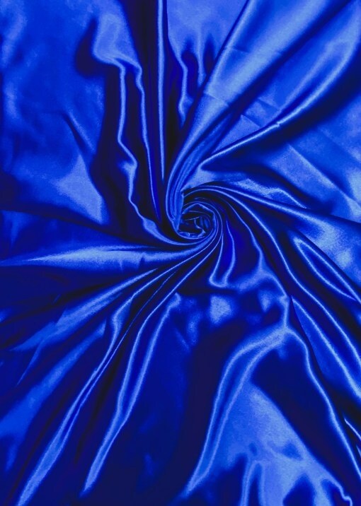 1 Yard Royal Blue Crepe Satin Fabric Shiny Drapery Material For Gown Dress Costume 58" Width