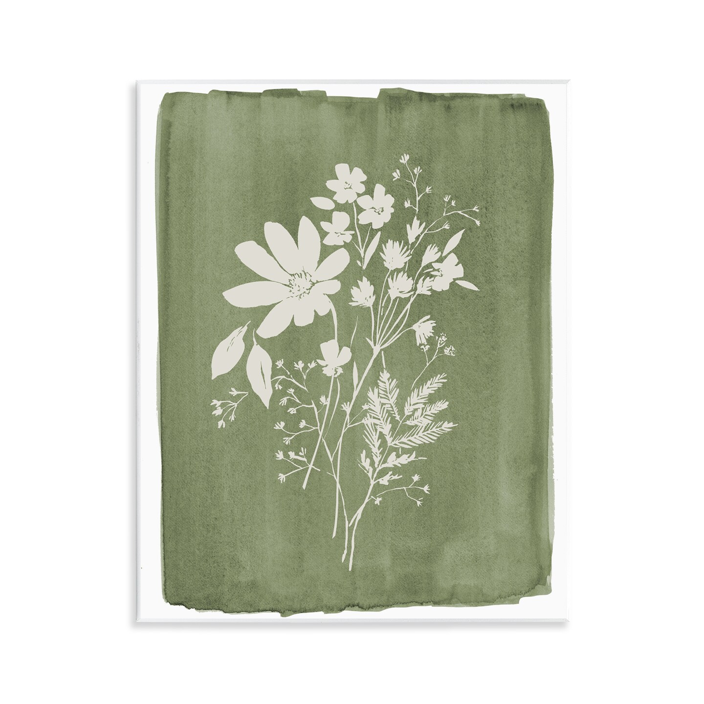 Stupell Industries Wildflowers on Olive Green Wall Plaque Art, design by Stephanie Ryan