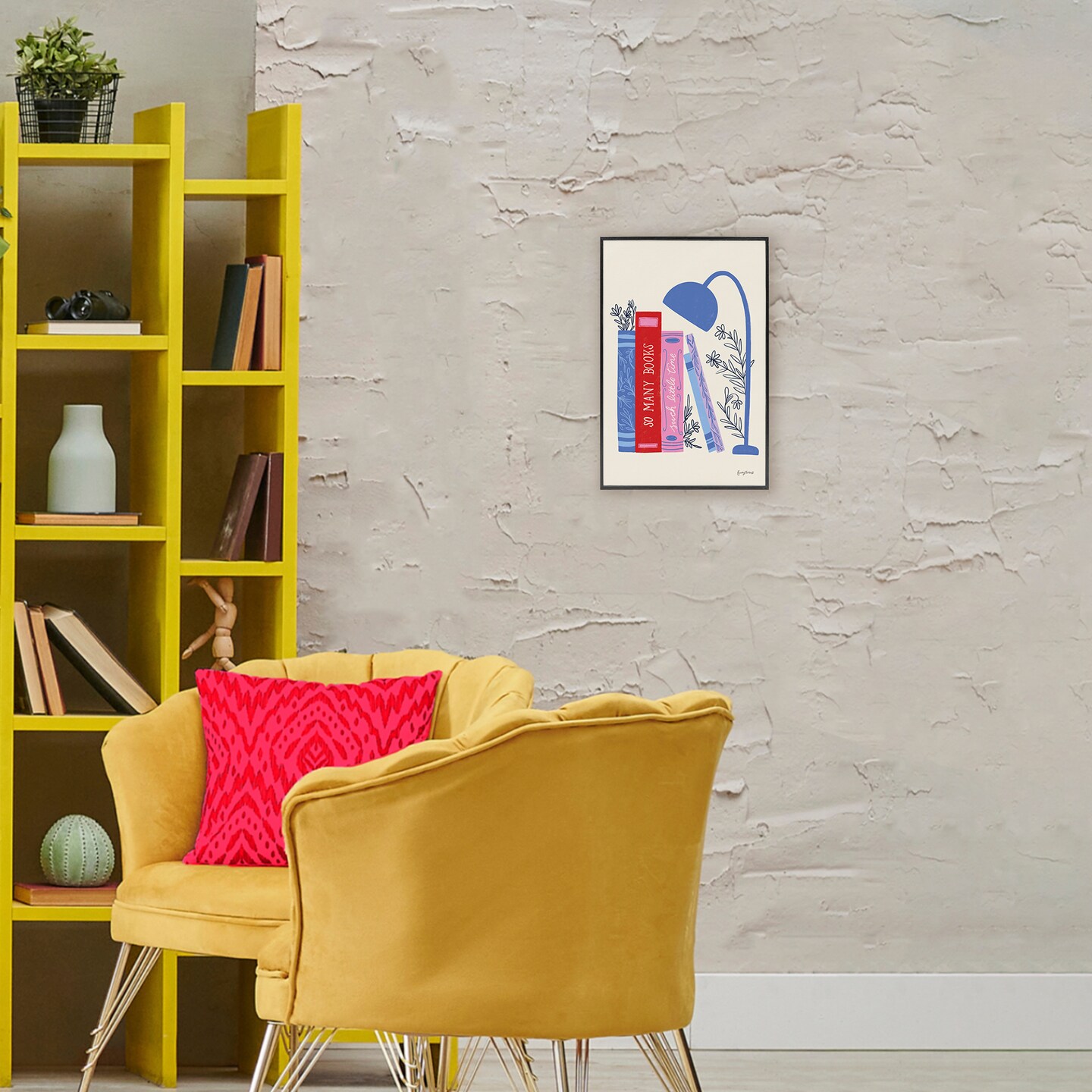 Stupell Industries So Many Books Little Time Black Framed Giclee Art, design by Becky Thorns