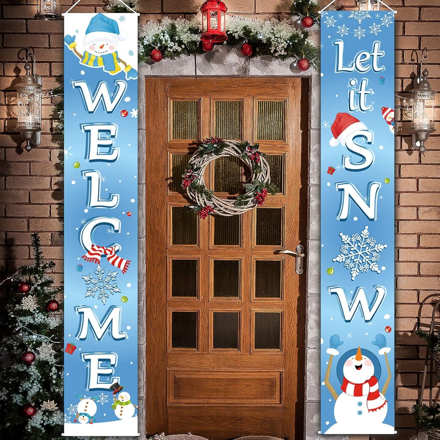 Christmas Decoration Set Christmas Porch Sign Welcome Merry Christmas Banner