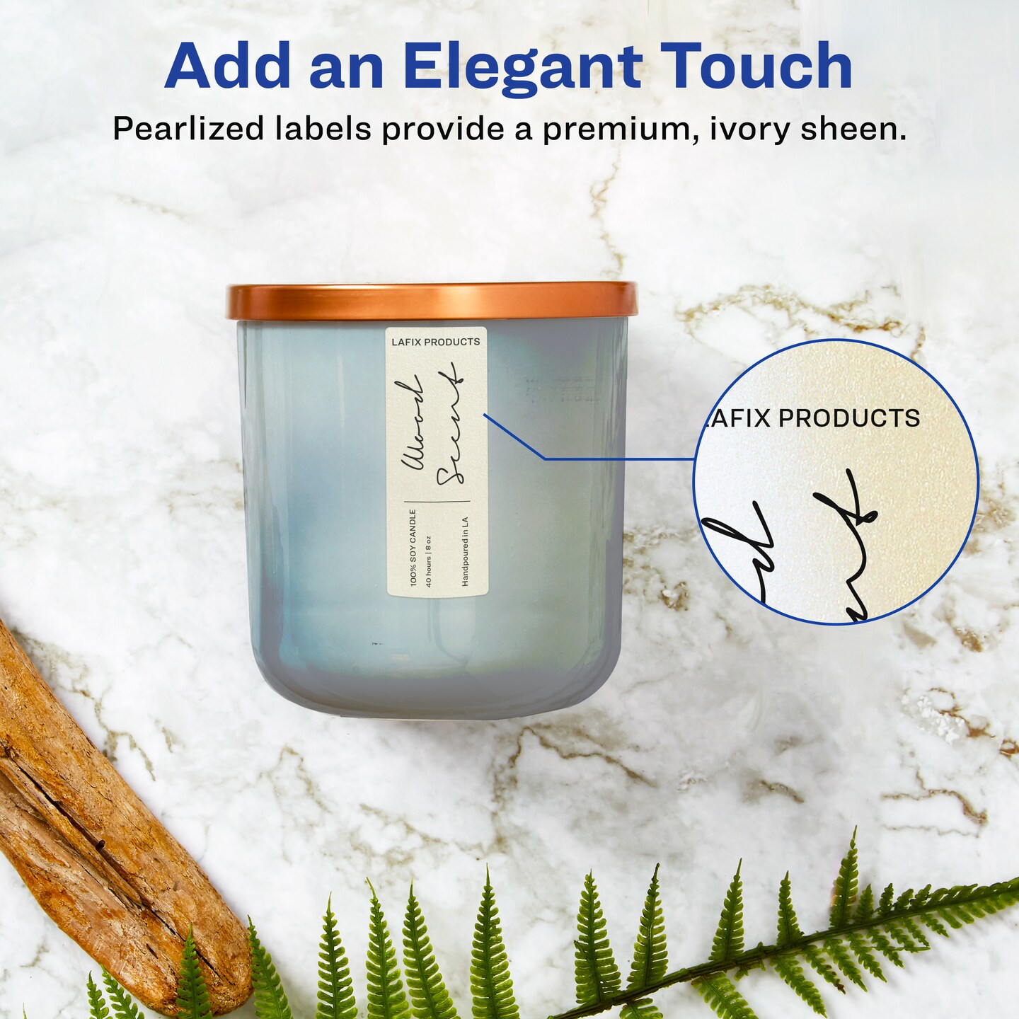 Avery Pearlized Ivory Rectangle Labels with Sure Feed Technology, 15/16" x 3-7/16"