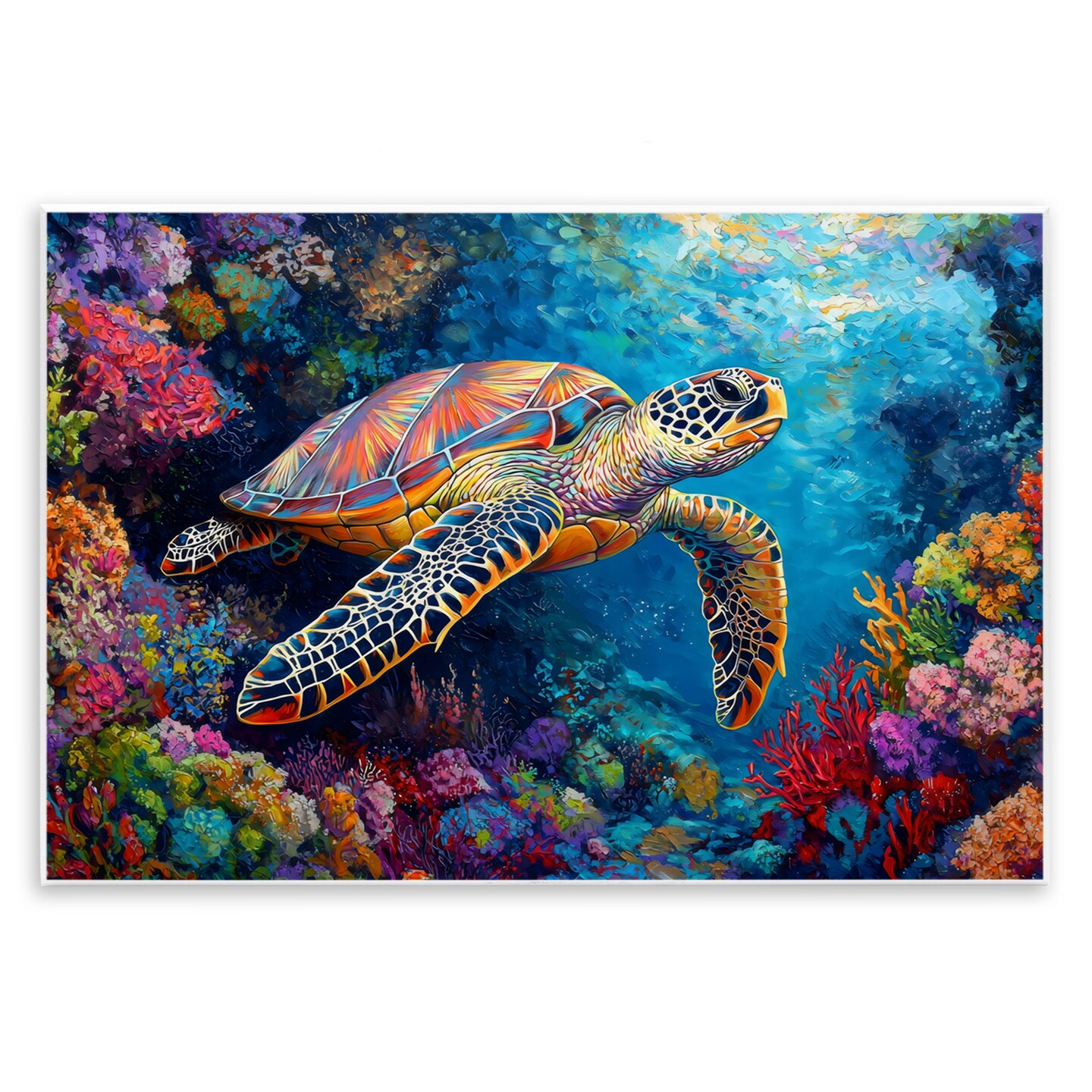 Stupell Industries Colorful Coral Reef &#x26; Turtle Wall Plaque Art, design by LSR Design Studio