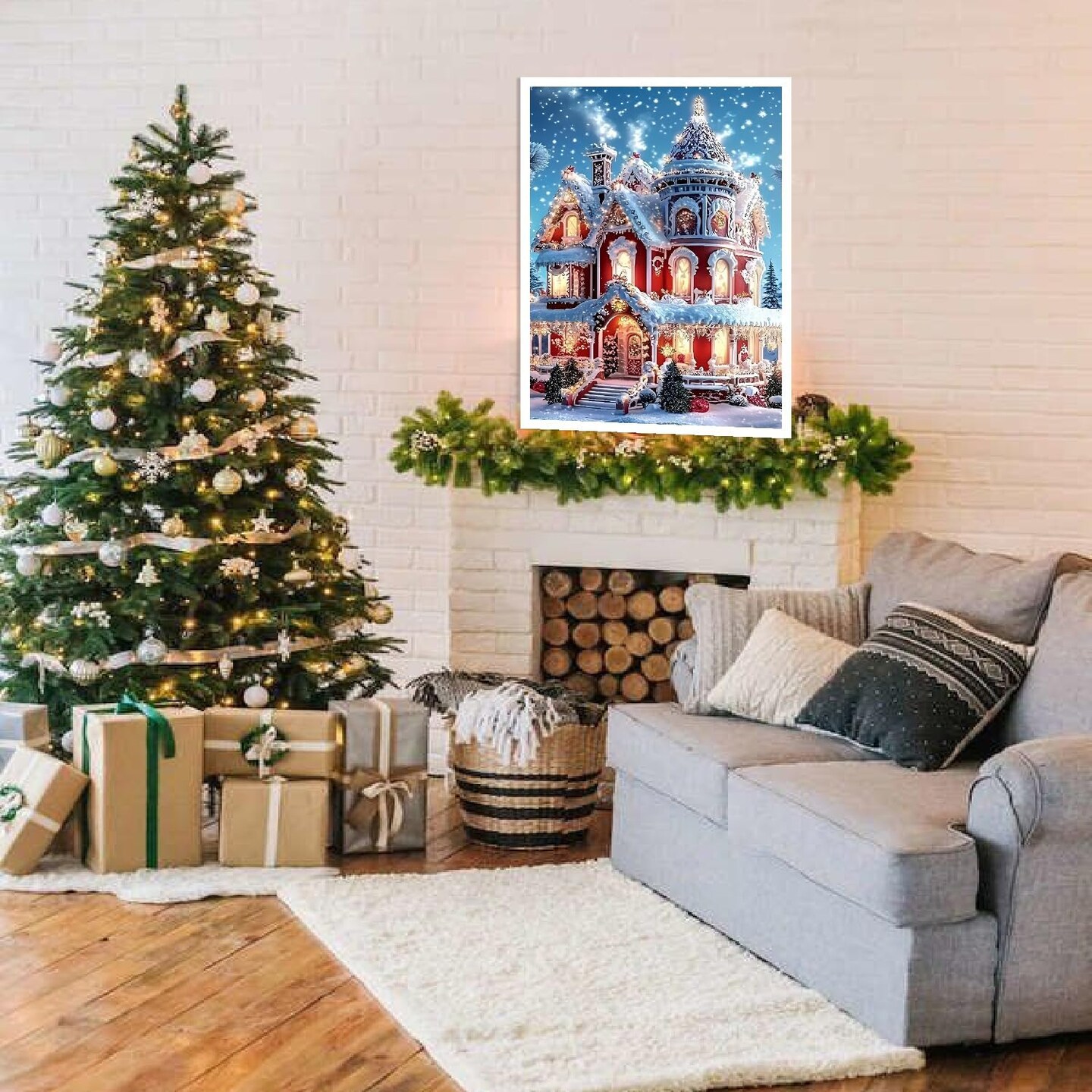 Christmas House Diamond Painting Kit - 12x16 Inch