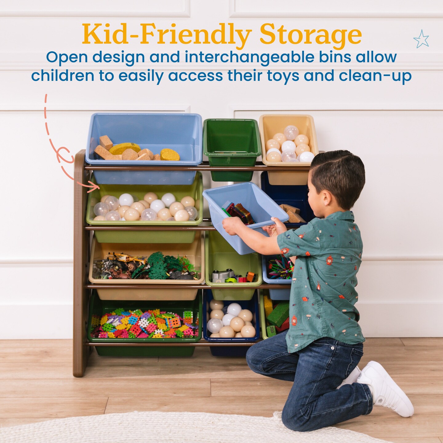 Tree Storage Organizer with 12 Bins