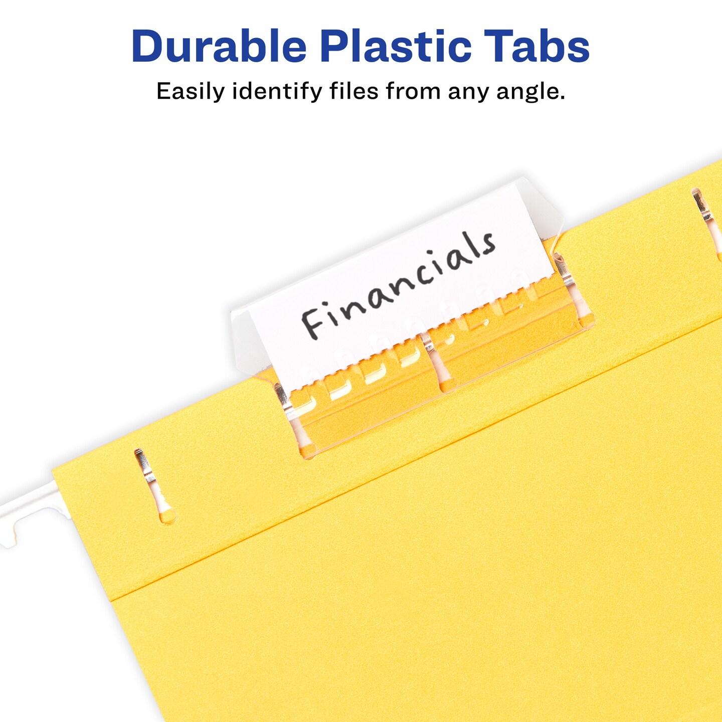 Avery Hanging File Folder Tabs and Inserts, 1/5 Cut, Clear, 4 Packs, 80 File Folder Tabs and Inserts Total (21931)