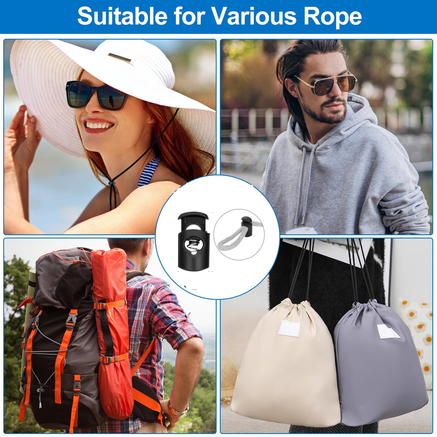 16 PCS Drawstring Threader, Loop Turner Sewing Tool with Flexible Hoodie String Threader and Cord Locks, Easy Drawstring Threader Bodkin Sewing Tool for Shorts Pants Jackets Coats Hoodies