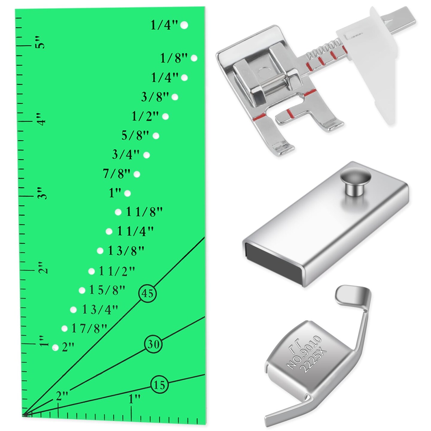 Adjustable Magnetic Seam Guide Ruler, 4-Piece Sewing Machine Accessory ...