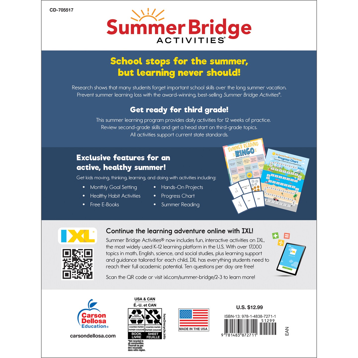 Summer Bridge Activities 2nd Grade Workbook to 3rd Grade Workbooks, Math, Language Arts, Science, Social Studies, Fitness, 2nd Grade to 3rd Grade Workbooks With Flash Cards, Stickers, eBooks &#x26; More