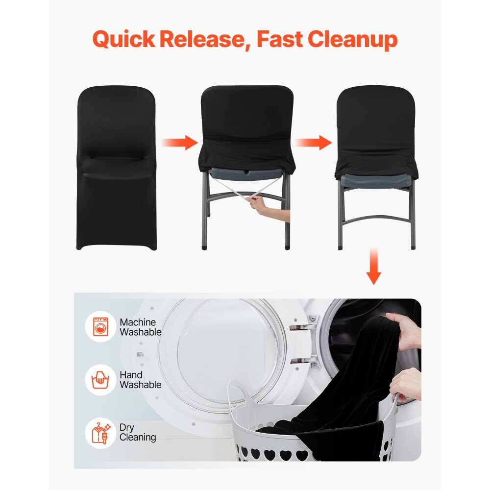 Stretch Chair Covers for Oversized Folding Chairs Polyester Spandex Wrinkle Resistant