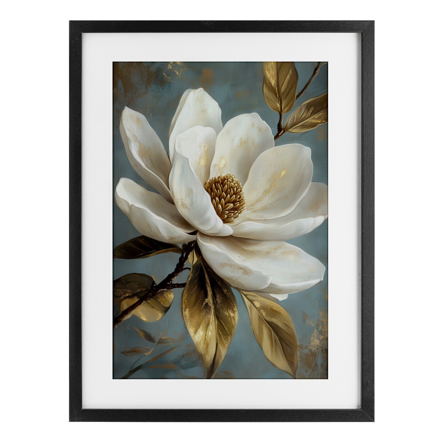 Stupell Industries Bloomed White Magnolia Floral Framed Print Under Glass, design by Petal Prints Design