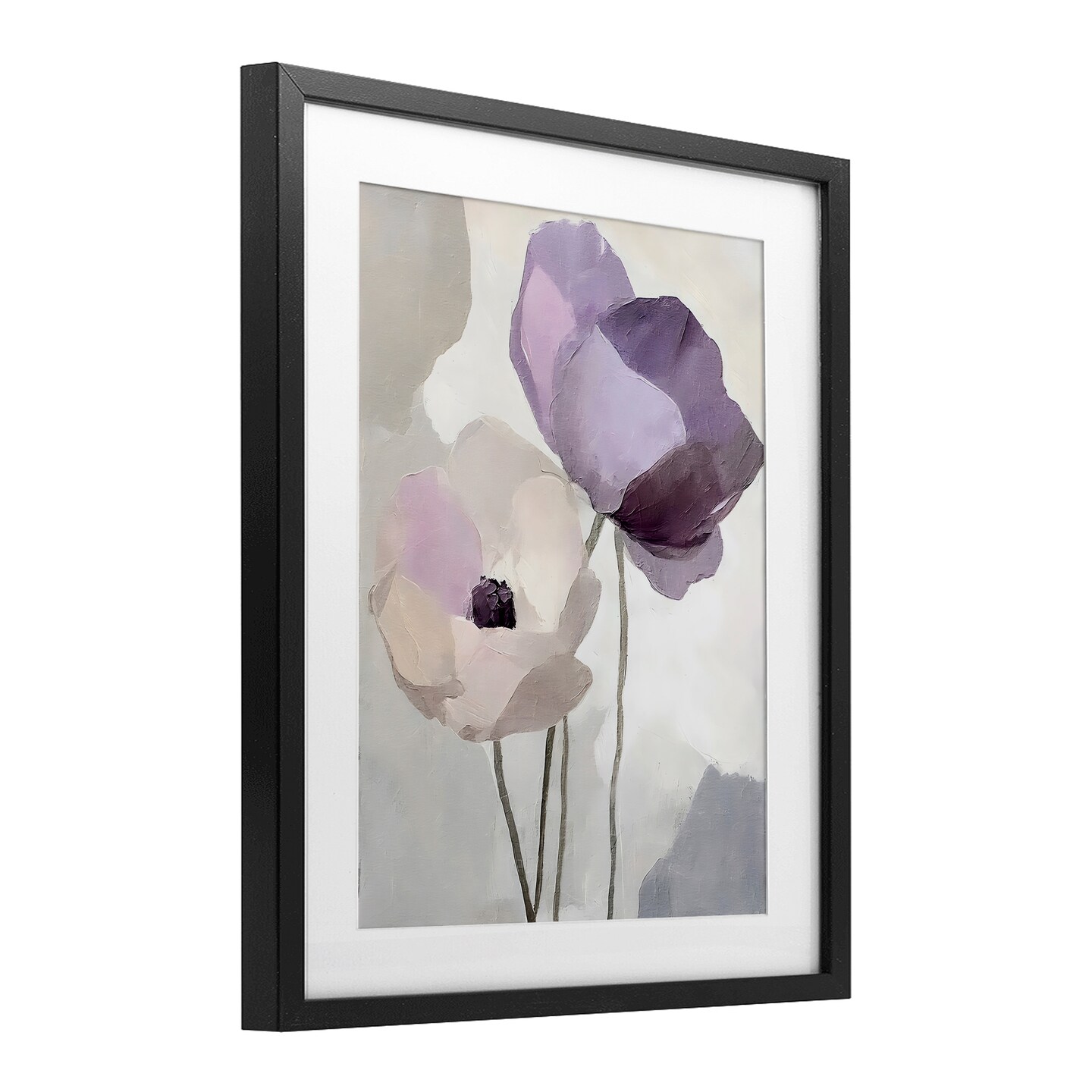 Stupell Industries Lavender Haze Floral Pair Framed Print Under Glass, design by Riley B