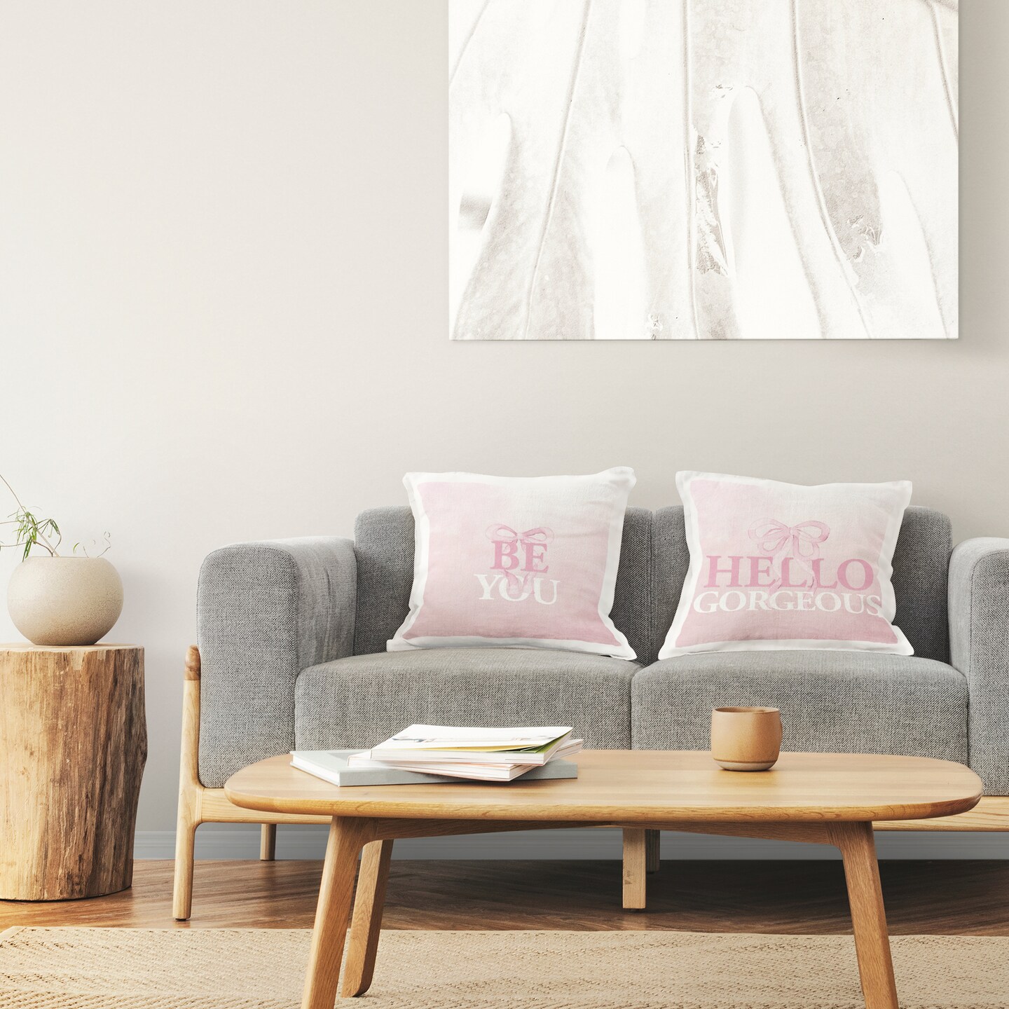 Stupell Industries Pink Feminine Empowerments 2 Piece Decorative Printed Throw Pillow Set, design by Kim Allen, 18 x 7 x 18