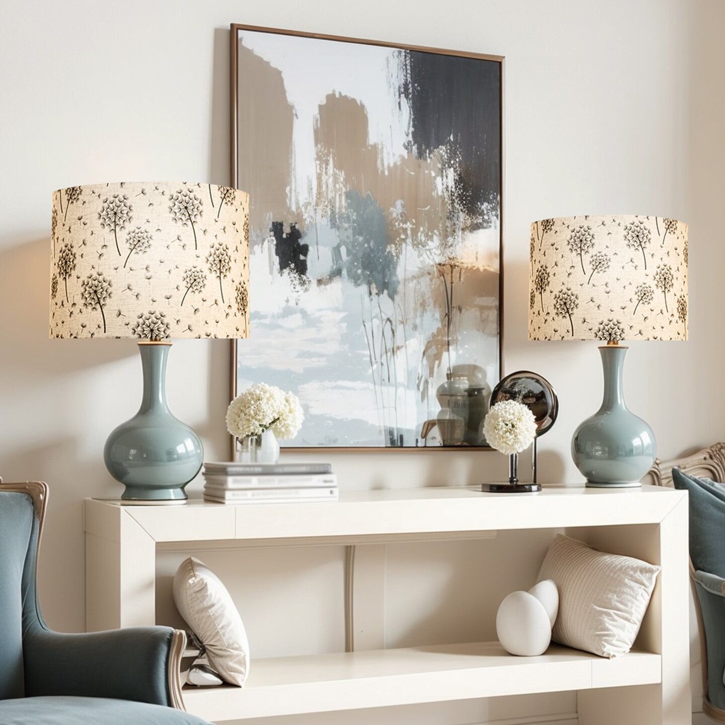 Medium Drum Lamp Shades Linen Replacement for Table Floor Pendant Lamps