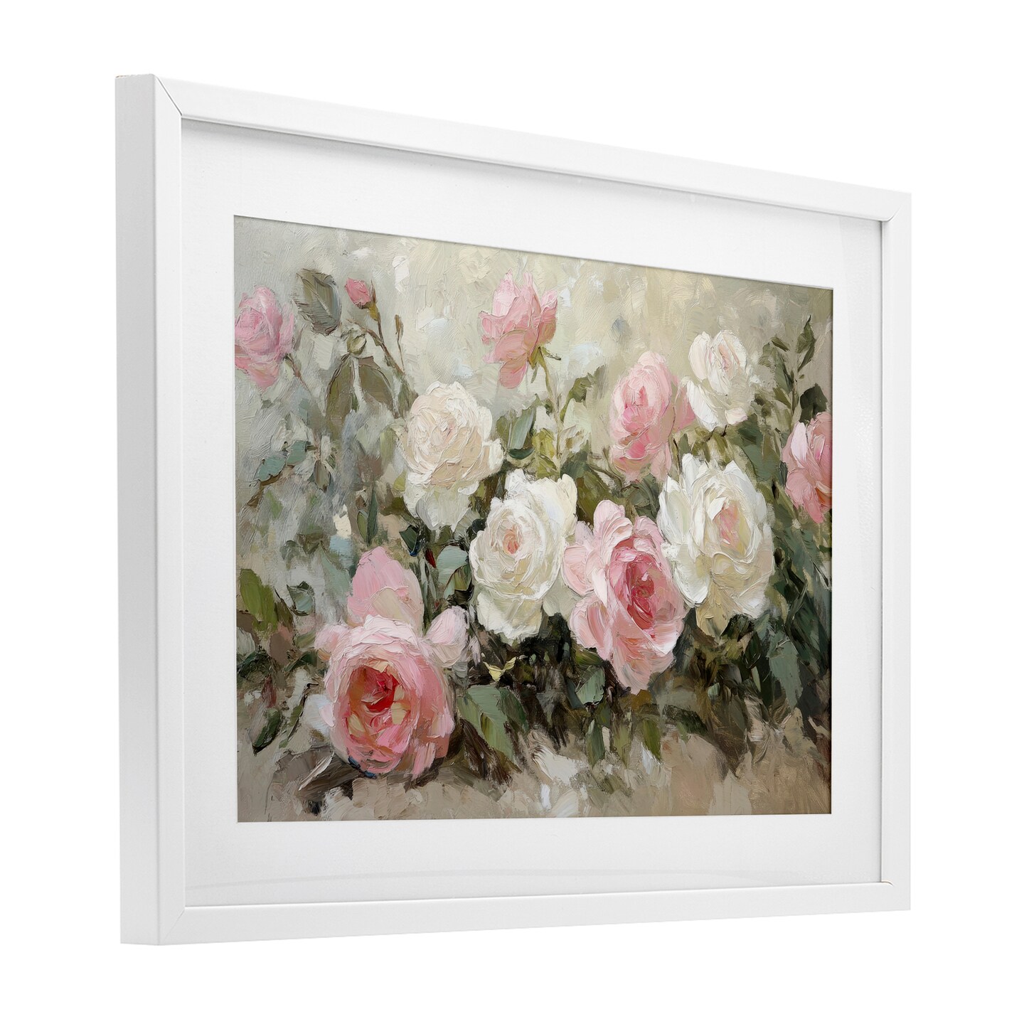 Stupell Industries Rose Bouquets Pink and White Framed Print Under Glass, design by Petal Prints Design