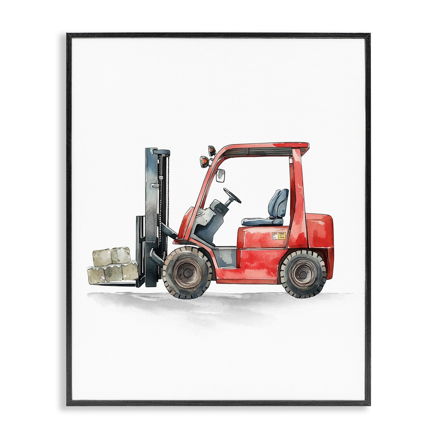 Stupell Industries Working Trucks Forklift Framed Giclee, design by Christine Simpson Art