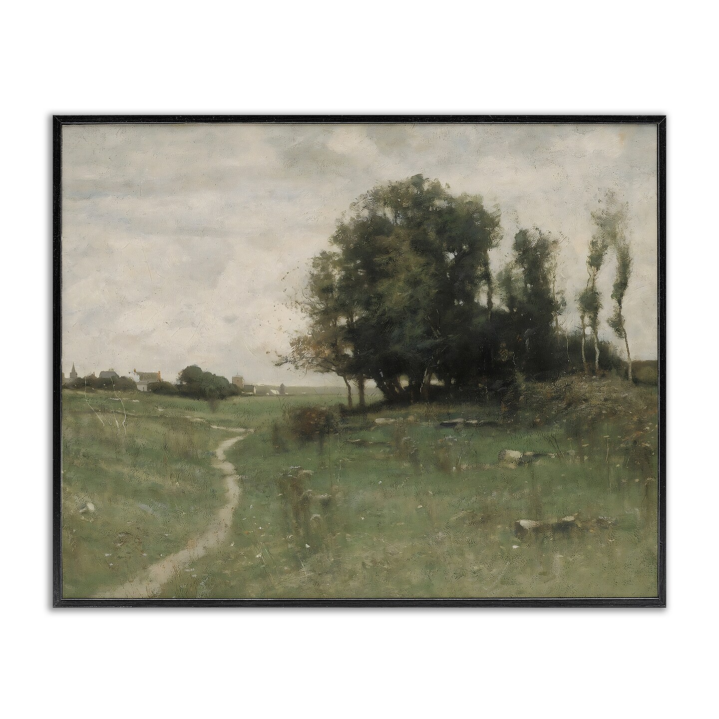 Stupell Industries Vintage Farmhouse Countryside Path Framed Giclee, design by Riley B