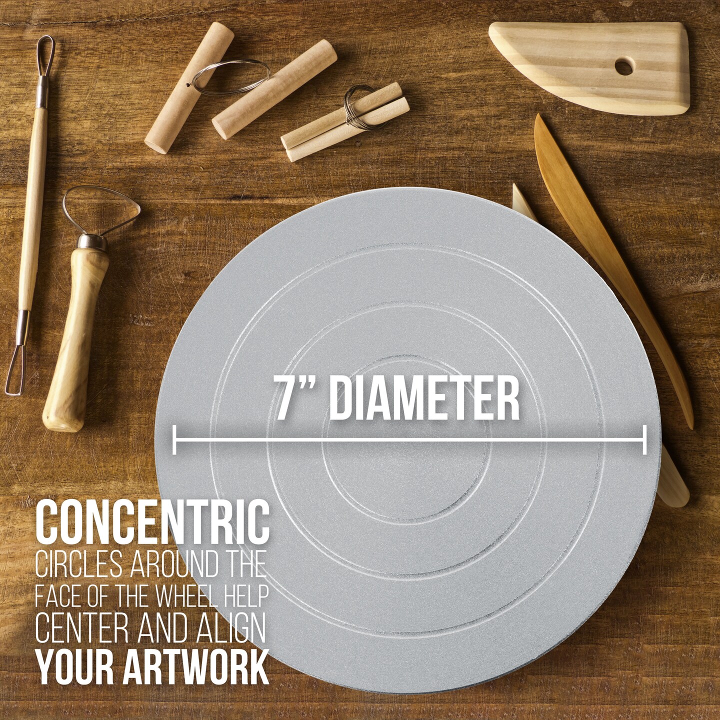 7&#x22; Diameter Sculpting Wheel- Heavy Duty All Metal Construction &#x26; Turntable with Ball Bearings