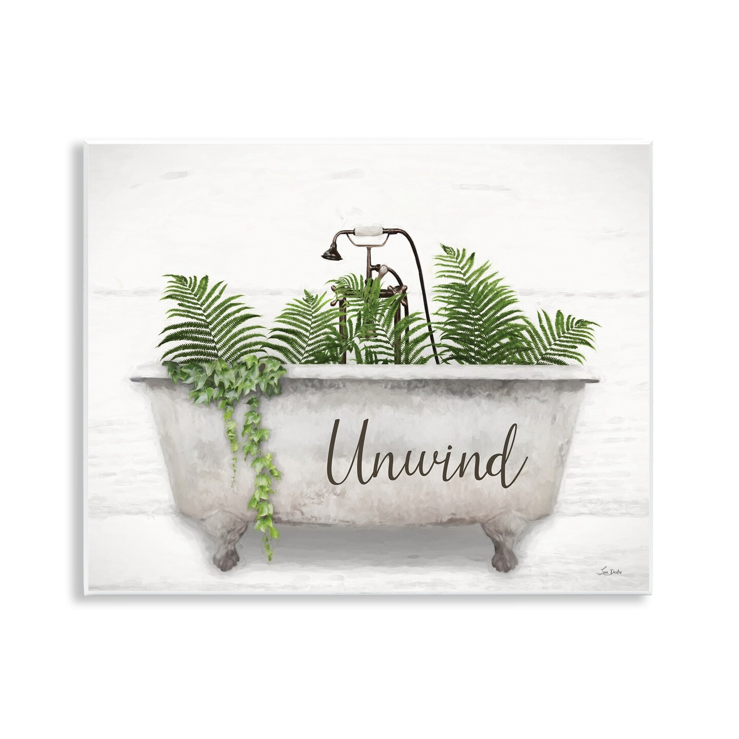 Stupell Industries Unwind Bathtub with Ferns Wall Plaque, design by Lori Deiter