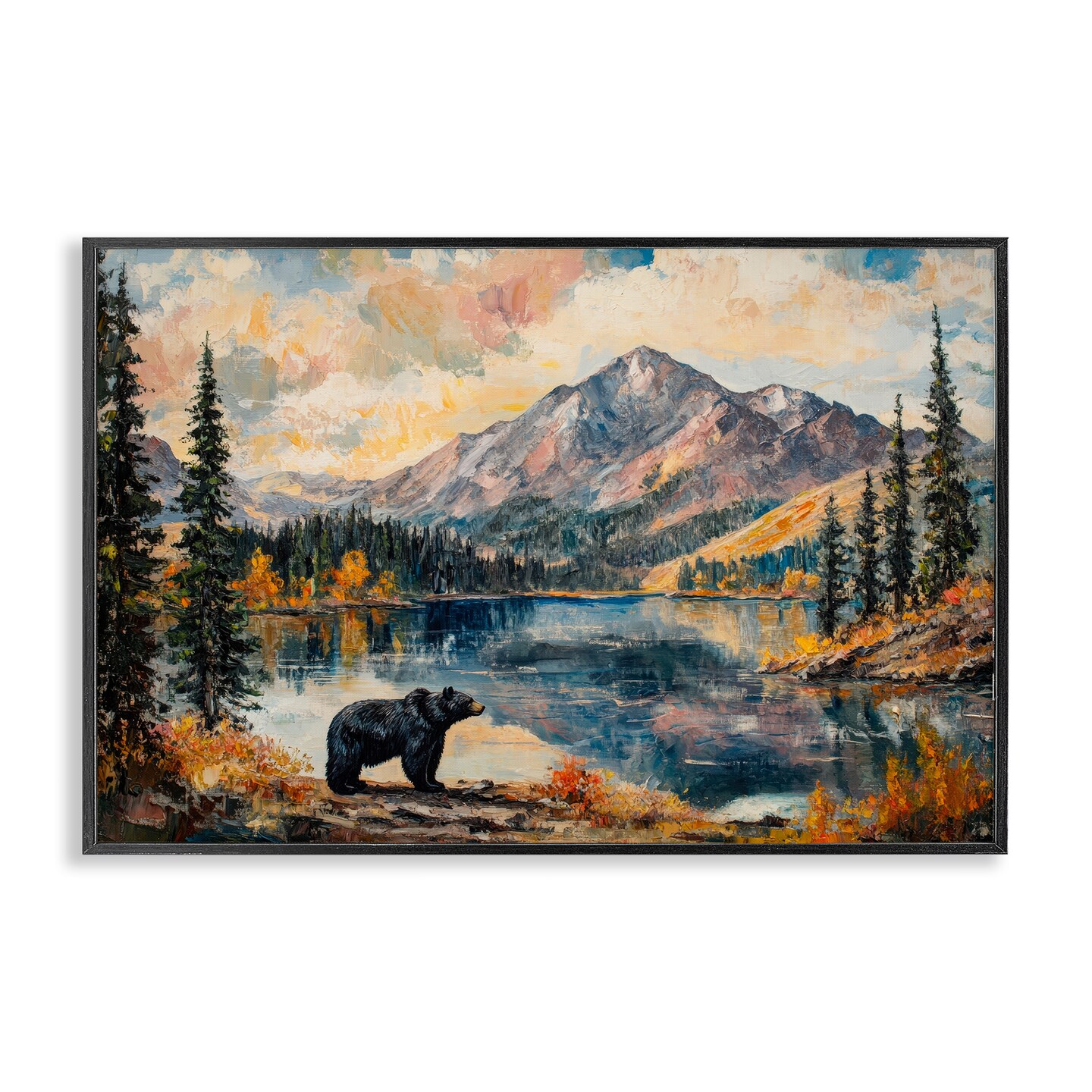 Stupell Industries Mountain Bear Viewpoint Framed Giclee, design by Petal Prints Design