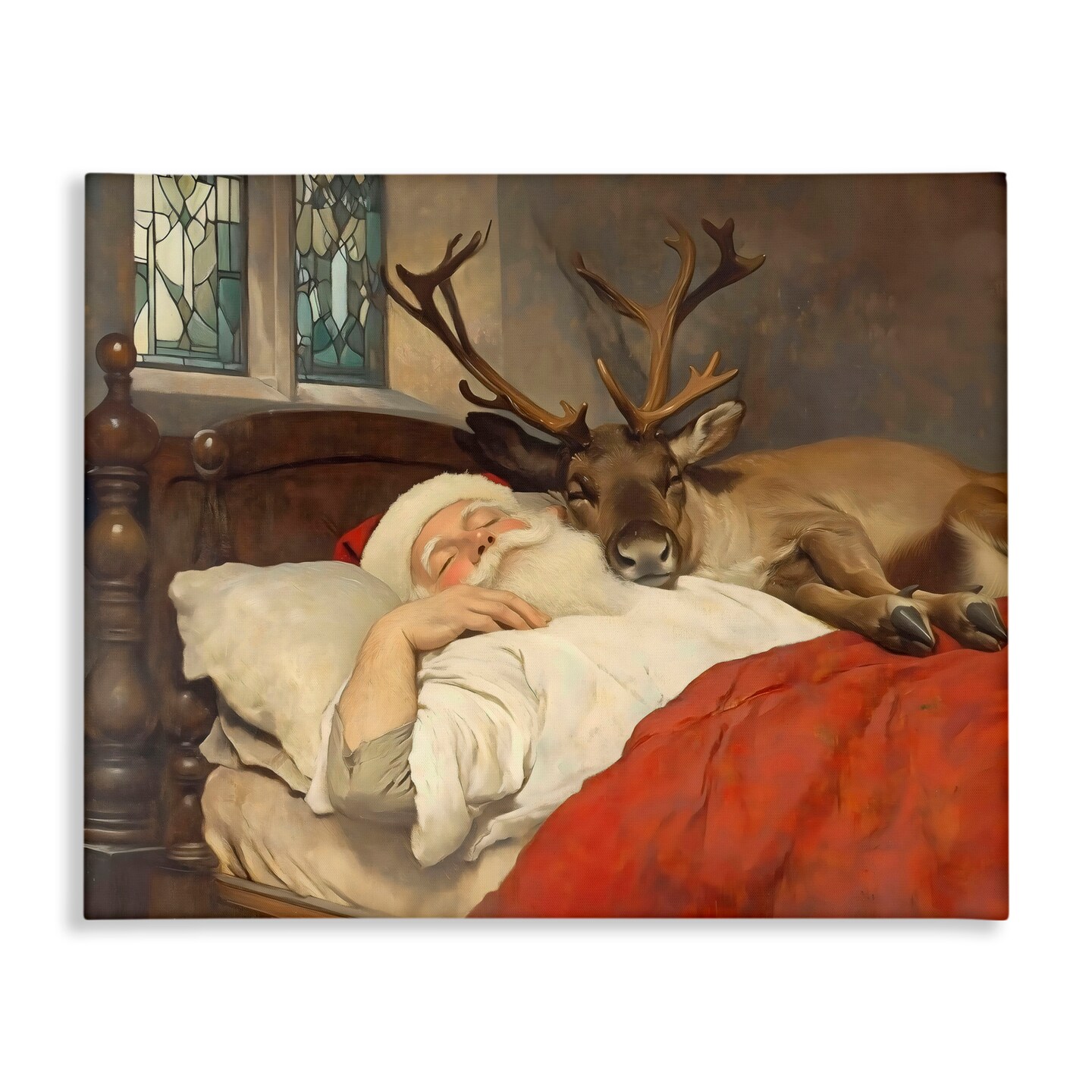 Stupell Industries Goodnight Santa & Reindeer Canvas, design by Arlington Prints