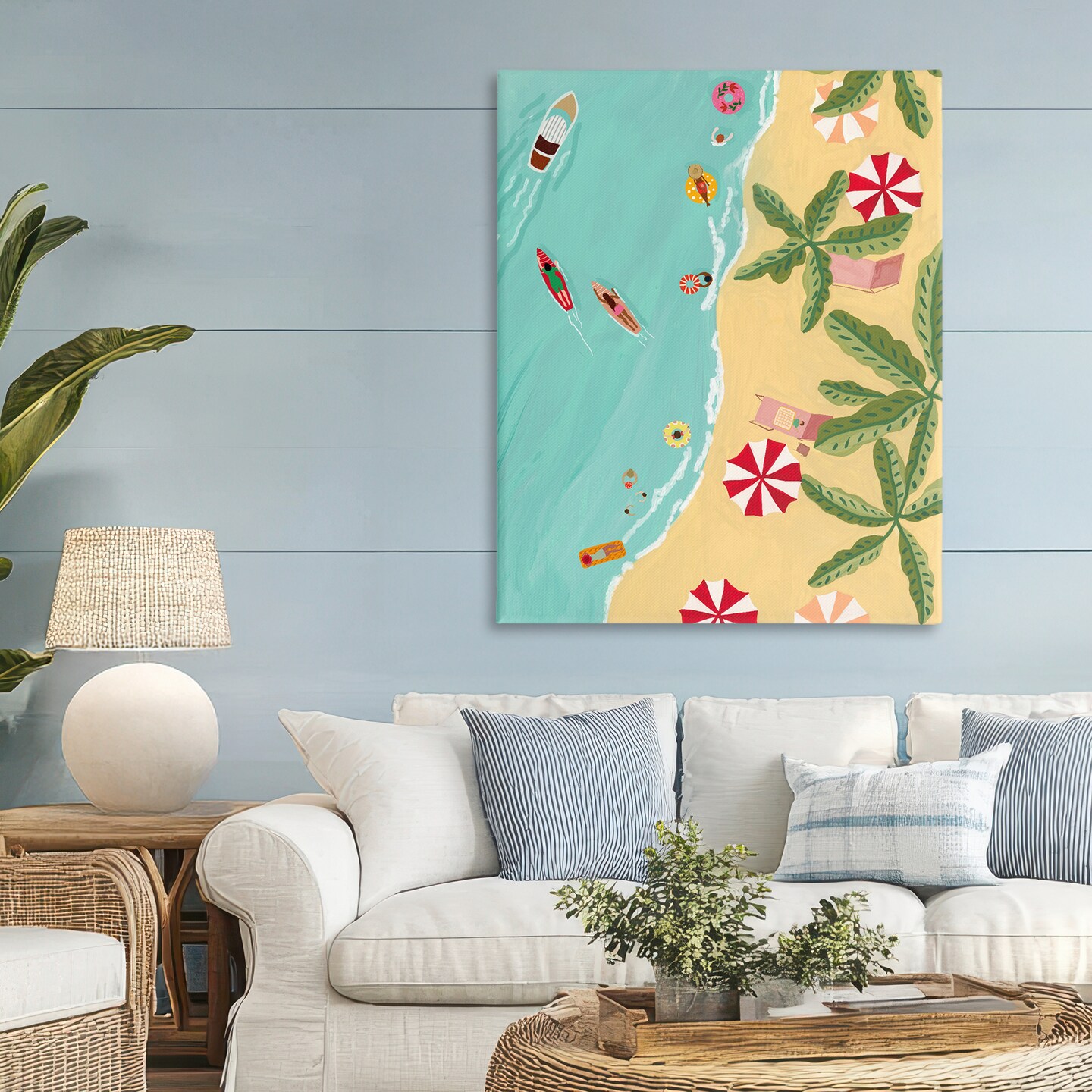 Stupell Industries Busy Beach Day Hangout Canvas, design by Nabeela Rumi