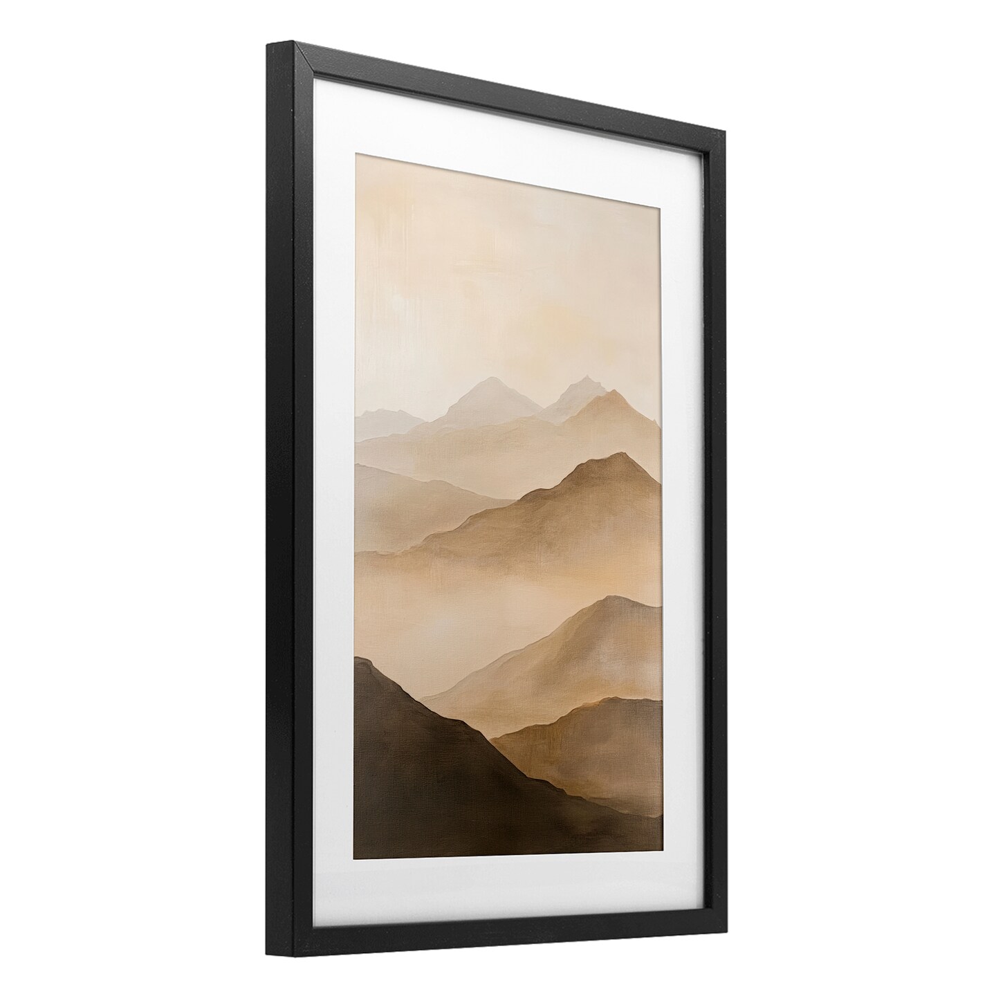 Stupell Industries Moody Mountains Foggy Landscape Framed Print Under Glass, design by Petal Prints Design