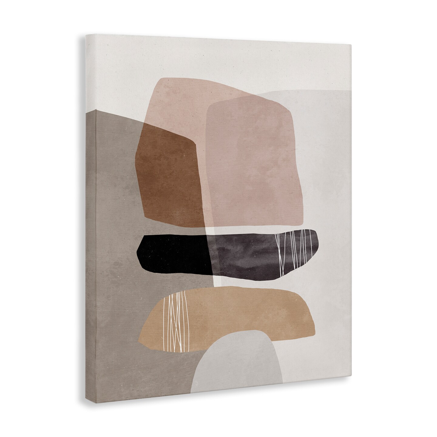 Stupell Industries Abstract Aztec Rock Stone Stack Sculpture Layered Forms Canvas Design By Nina Blue