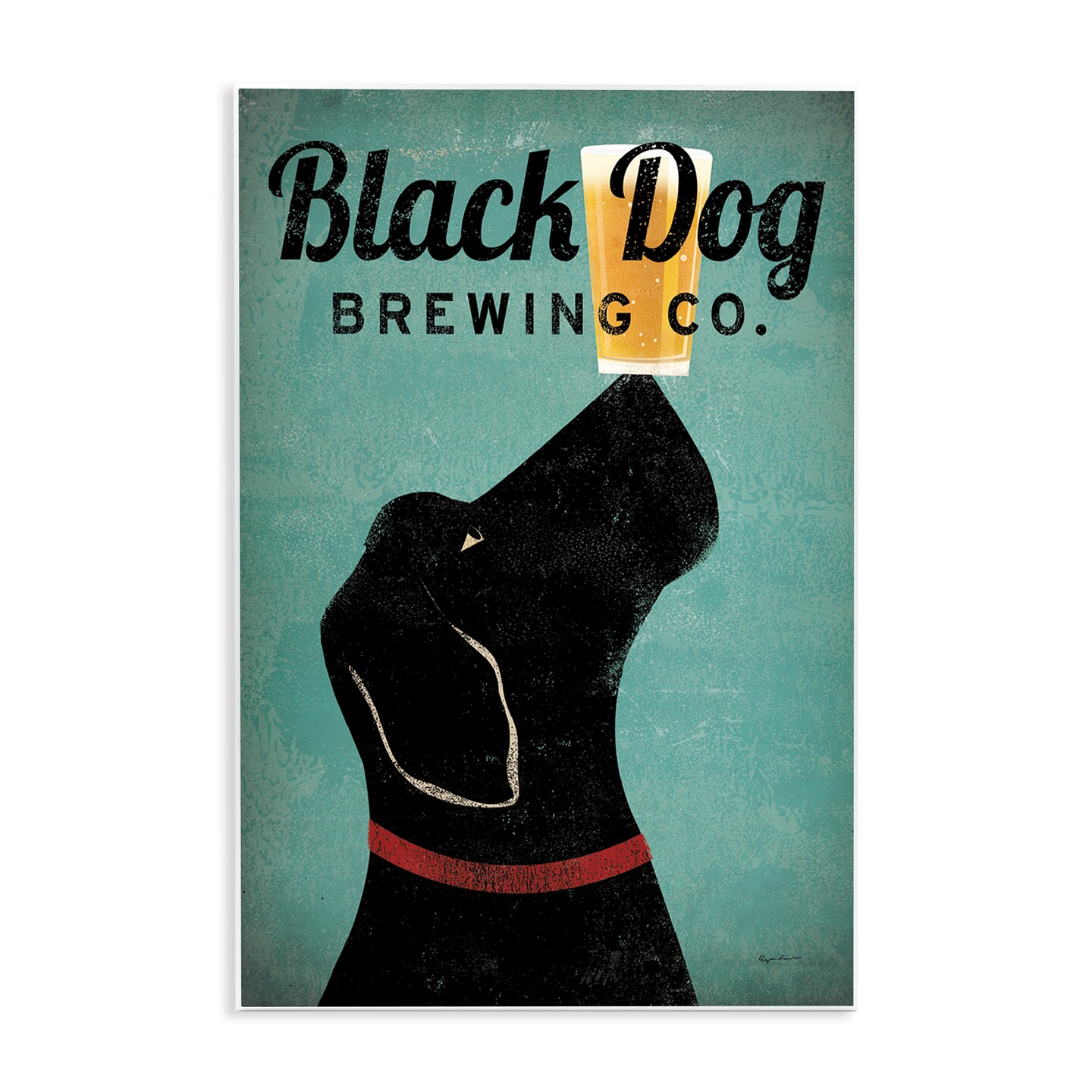 Stupell Industries Black Dog Brewing Antique Beer Sign Wall Plaque Design By Ryan Fowler