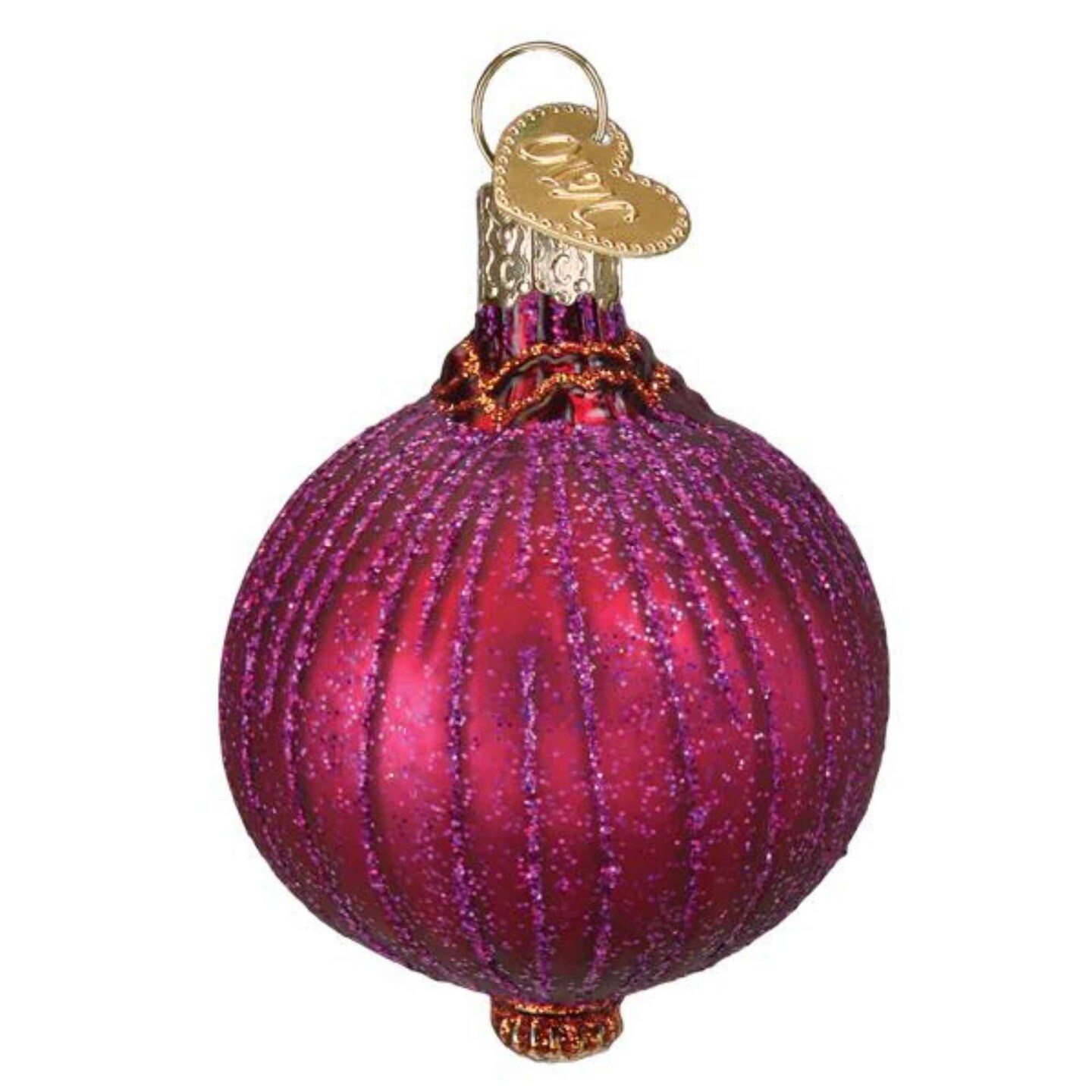 Old World Christmas 3.0 Inch Red Onion Christmas Tree Ornament , Vegetable Protect Against Evil
