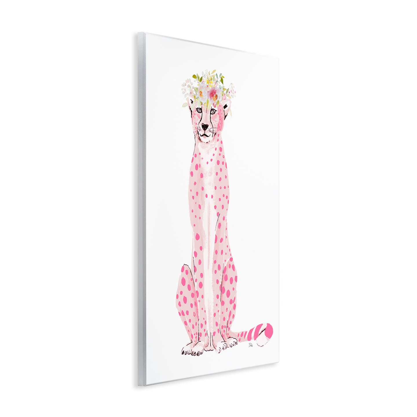 Stupell Industries Pink Leopard Floral Garland Wall Plaque Design By Patricia Pinto