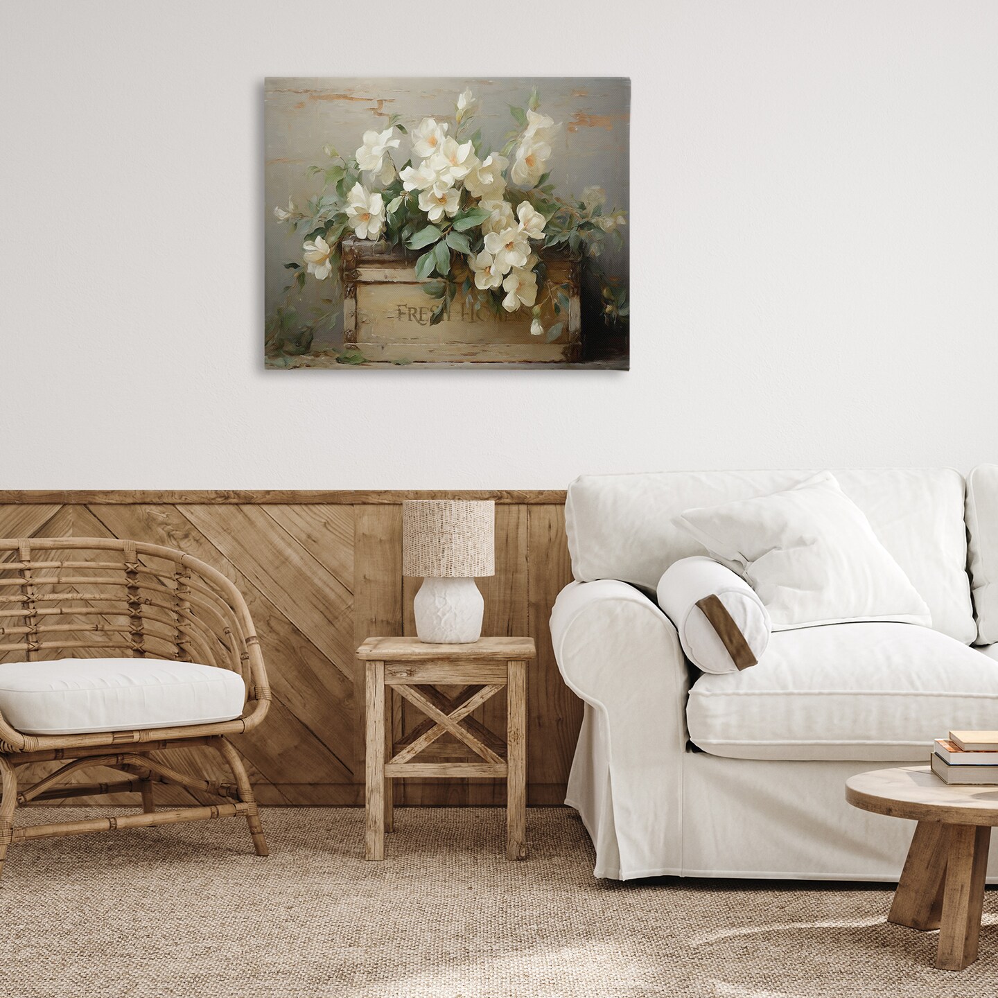 Stupell Industries Fresh Rustic Flowers Canvas Design By Ramona Murdock