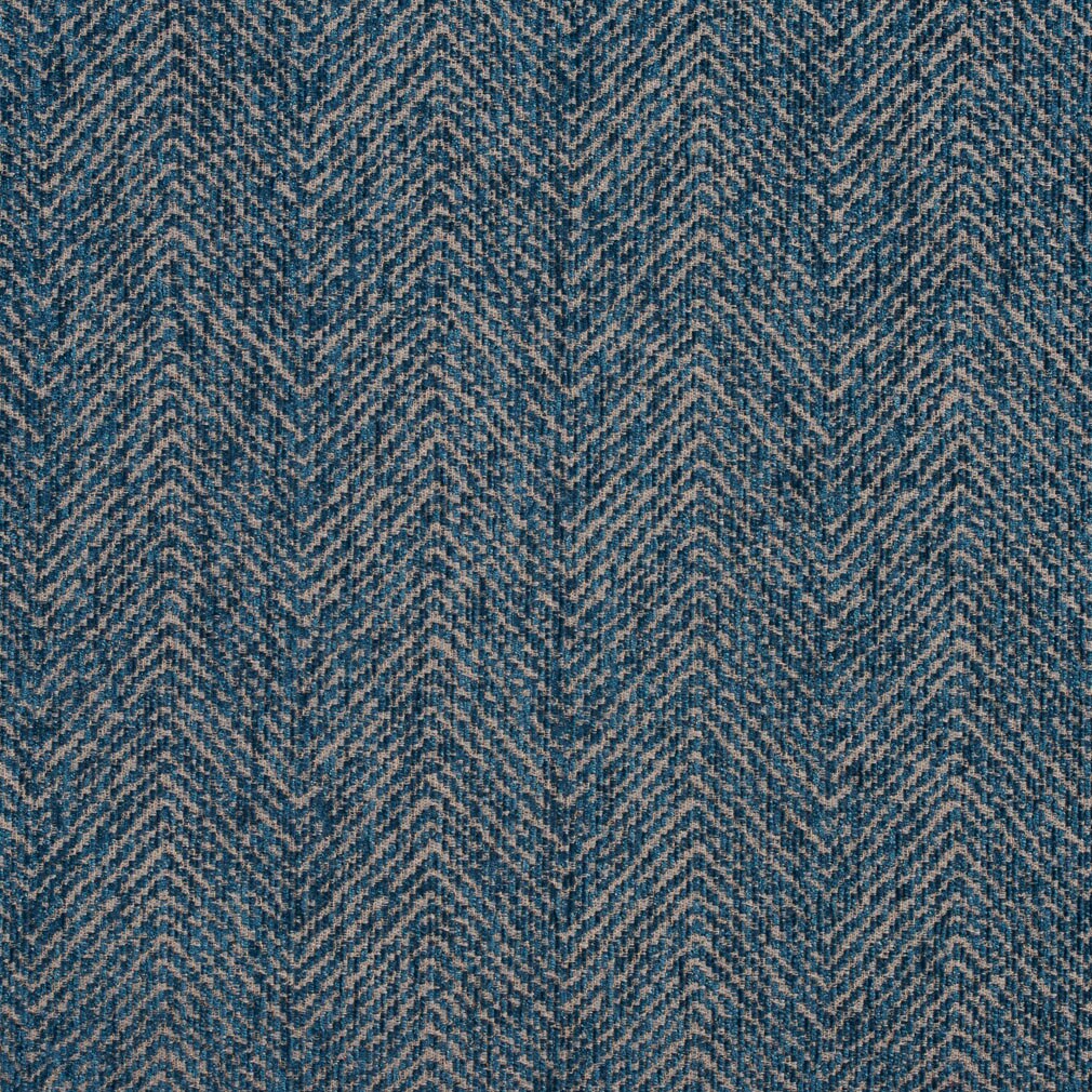 Oasis - Blue Herringbone & Chevron Upholstery Fabric 54 Inches"