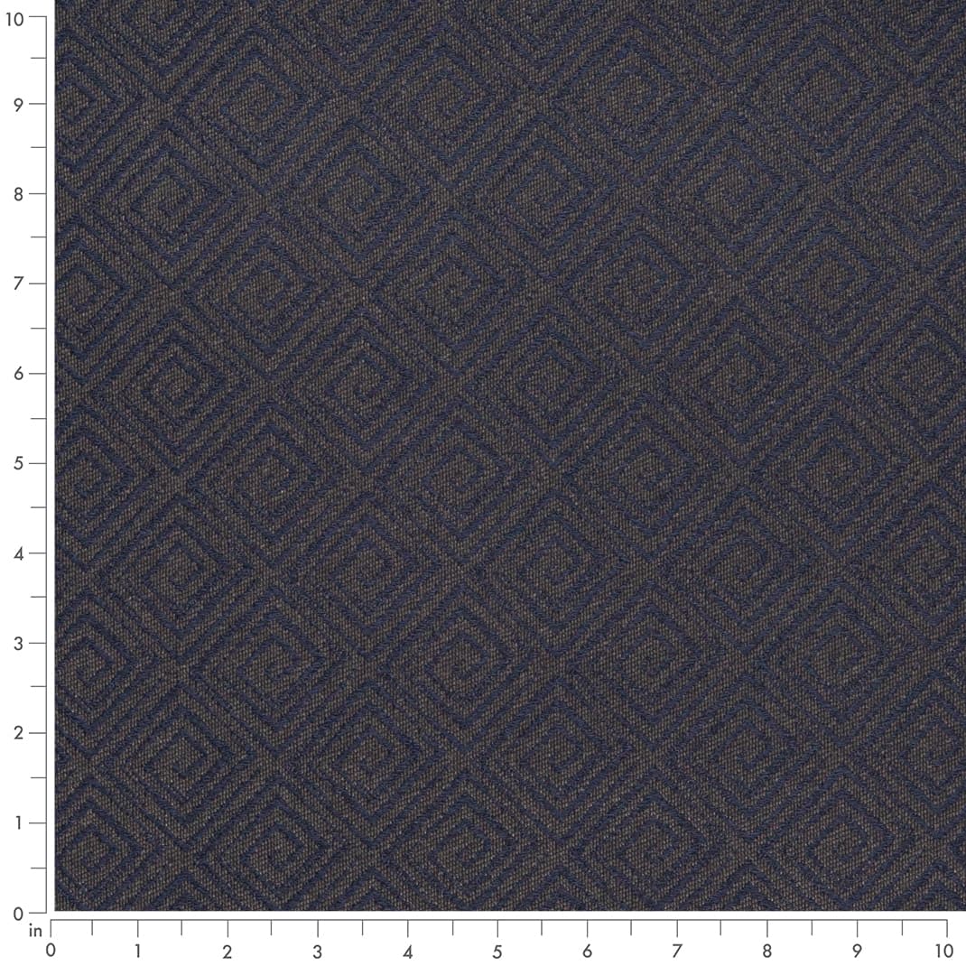 Indigo - Blue Abstract &#x26; Geometric,Greek Key Upholstery Fabric 54 Inches&#x22;