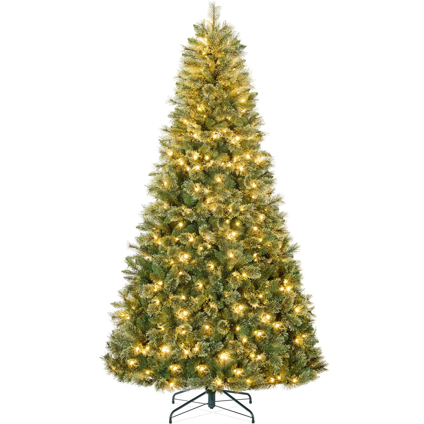 Best Choice Products Pre-Lit Cashmere Christmas Tree Holiday Decor w/ Cordless Connection, 2-in-1 LED Lights