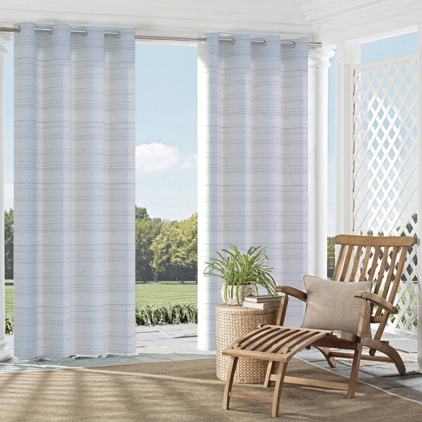 Sky - Blue Abstract &#x26; Geometric Upholstery Fabric 54 Inches&#x22;