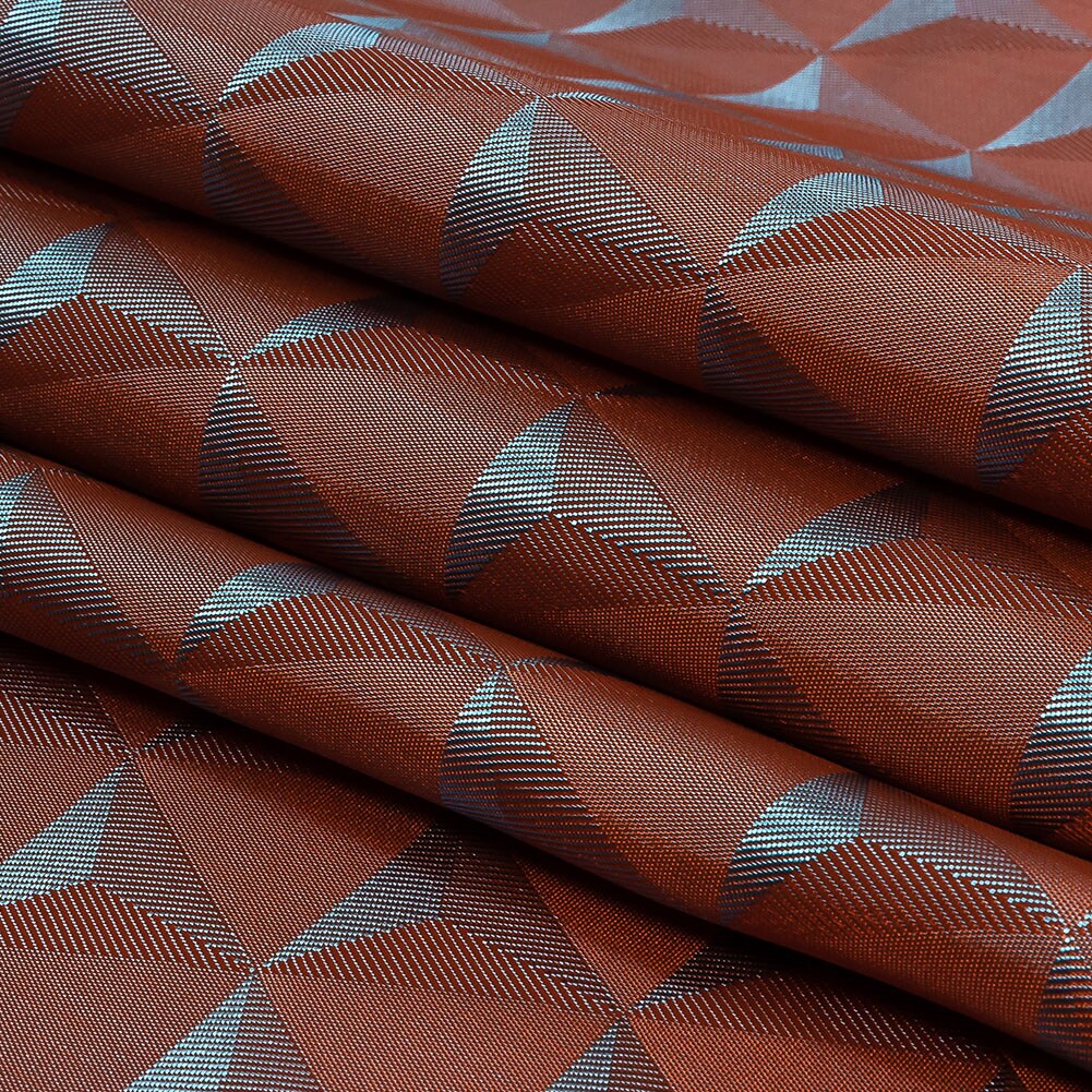 1 Yard Blue and Orange Triangles Jacquard Lining joann fabric Rayon Fabric 55 inch Width