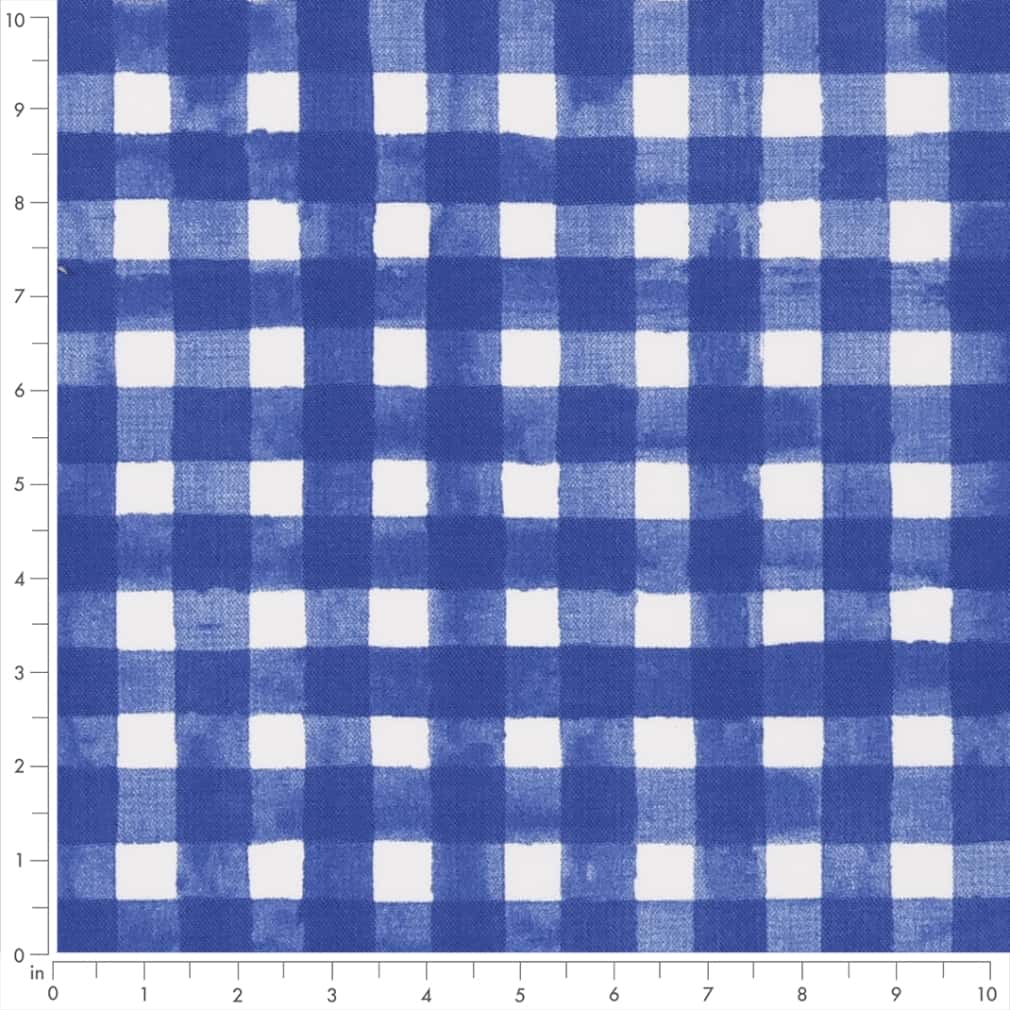 Cobalt - Blue Plaid & Check,Small Scale Upholstery Fabric 54 Inches"